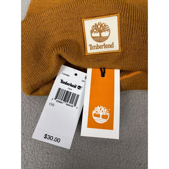 Timberland Women's Classic Tonal Patch Cuffed Beanie One Size Wheat (Brown) NWTs - Picture 3 of 6